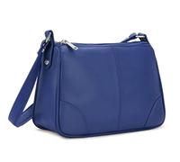 Hudson & James Designer Genuine Leather Women Ladies Travel Satchel Everyday Crossover Cross body Work Mobile Shoulder Handbag Bag (Royal Blue)
