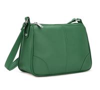Hudson & James Designer Genuine Leather Women Ladies Travel Satchel Everyday Crossover Cross body Work Mobile Shoulder Handbag Bag (Bottle Green)
