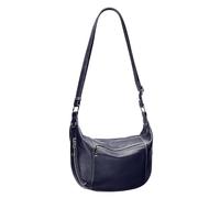 Hudson & James Designer Genuine Leather Women Ladies Travel Satchel Everyday Crossover Cross body Work iPad Shoulder Handbag Bag (Navy Blue)
