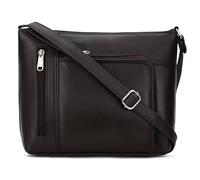 Hudson & James Designer Genuine Leather Women Ladies Travel Satchel Everyday Crossover Cross body Work Mobile Shoulder Handbag Bag (Dark Brown)