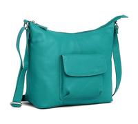 Hudson & James Designer Genuine Leather Women Ladies Travel Satchel Everyday Crossover Cross body Work iPad Shoulder Handbag Bag (Turquoise)