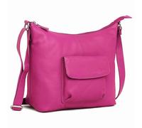 Hudson & James Designer Genuine Leather Women Ladies Travel Satchel Everyday Crossover Cross body Work iPad Shoulder Handbag Bag (Pink)