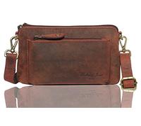 Hudson & James Designer Genuine Real Distressed Retro Small Vintage Hunter Leather Handmade Women Ladies Unisex Travel Satchel Everyday Crossover Shoulder Bag