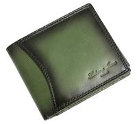 Hudson & James Genuine Leather RFID Blocking Wallet Men’s with Card Holder, banknote compartments, Coin Pocket, Minimalist Wallets for Men UK with Gift Box (Green)