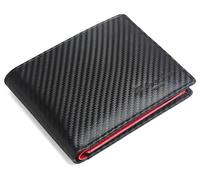 Hudson & James Genuine Leather RFID Blocking Wallet Men’s with Card Holder, banknote compartments, Coin Pocket, Minimalist Wallets for Men UK with Gift Box (Red)