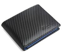 Hudson & James Genuine Leather RFID Blocking Wallet Men’s with Card Holder, banknote compartments, Coin Pocket, Minimalist Wallets for Men UK with Gift Box (Blue)