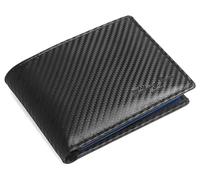 Hudson & James Genuine Leather RFID Blocking Wallet Men’s with Card Holder, banknote compartments, Coin Pocket, Minimalist Wallets for Men UK with Gift Box (Blue)