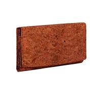 Hudson & James Ladies Designer Cork Vegan RFID Blocking Shield Card Holder Wallet Purse Multi Credit Card Women Clutch Wallet with Zip Pocket (Cork Red)