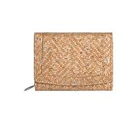 Hudson & James Ladies Designer Cork Vegan RFID Blocking Shield Compact Card Holder Wallet Purse Multi Card Women Clutch Wallet With Zip Pocket (Cork with Silver Pattern)