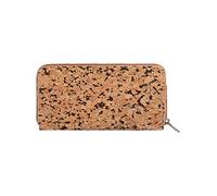 Hudson & James Ladies Designer Cork Vegan RFID Blocking Shield Compact Card Holder Wallet Purse Multi Card Women Clutch Wallet with Phone Pocket (Dark Brown)