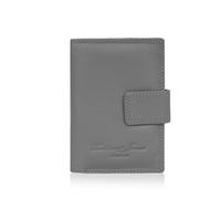 Hudson & James Ladies RFID Safe Designer Leather Compact Purse Card Women Wallet Zip Coin Pocket Boxed (Grey)
