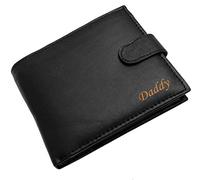 Hudson & James Personalised Black Engraved Soft Leather Mens Wallet with Coin Pocket Pouch Gift (Black)