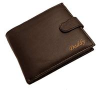 Hudson & James Personalised Black Engraved Soft Leather Mens Wallet with Coin Pocket Pouch Gift (Dark Brown)