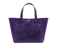 Hudson & James Women Vintage Genuine Leather Tote Shoulder Bag Shopper Handbag Work CrossBody (Distressed Purple)