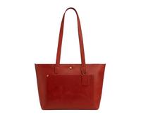 Hudson & James Women Vintage Genuine Leather Tote Shoulder Bag Shopper Handbag Work CrossBody (Distressed Red Crunch)