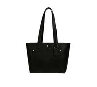 Hudson & James Women Vintage Genuine Leather Tote Shoulder Bag Shopper Handbag Work CrossBody (Distressed Black)