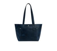 Hudson & James Women Vintage Genuine Leather Tote Shoulder Bag Shopper Handbag Work CrossBody (Distressed Blue)
