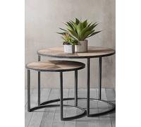 Hudson Living Douglas Nest of 2 Coffee Tables Metallic
