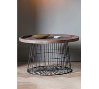 Hudson Living Menzies Loft Living Round Caged Coffee Table Brown