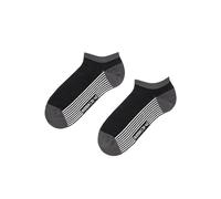 Hudson Men's Sporty Stripes Fashion Sneaker Socks, Black 0005, 39-42