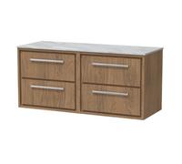 Hudson Reed 1200 Wh 4-Drawer Unit & Marble Worktop