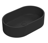 Hudson Reed 565mm Ceramic Matt Black Oval Vessel Basin