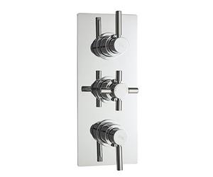 Hudson Reed A3003 Tec Lever ǀ Modern Bathroom Minimalist Triple Valve with Lever and Crosshead Handle, 280mm x 80mm, Chrome