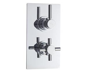 Hudson Reed A3007 "Tec Pura" Thermostatic Twin Valve with Diverter - Chrome