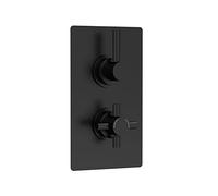 Hudson Reed A4003V Tec Lever Modern Bathroom Lever Twin Thermostatic Concealed Shower Valve - 1 Outlet, 215mm, Matt Black