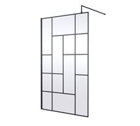 Hudson Reed 1200mm Abstract Frame Wetroom Screen - Matt Black