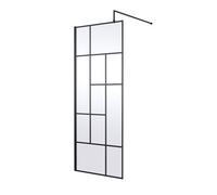 Hudson Reed 800mm Abstract Frame Wetroom Screen - Matt Black