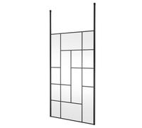 Hudson Reed 1200mm Abstract Frame Wetroom Screen With Ceiling Posts - Matt Black