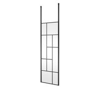 Hudson Reed 700mm Abstract Frame Wetroom Screen With Ceiling Posts - Matt Black