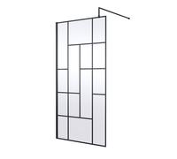 Hudson Reed 1000mm Abstract Frame Wetroom Screen - Matt Black