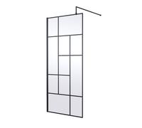 Hudson Reed 900mm Abstract Frame Wetroom Screen - Matt Black