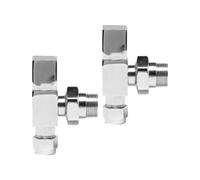 Hudson Reed Angled Pure Square Chrome Radiator Valve Pack Ht324 - Pair