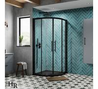 Hudson Reed Apex 8mm Glass Quadrant Enclosure With Sliding Doors, Matt Black, 900 X 900 mm