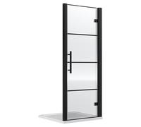Hudson Reed Apex Hinged Shower Door | Matt Black | Glass/Aluminium | 800mm