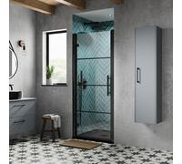 Hudson Reed Apex Grid Hinged Shower Door 900mm - 8mm Black