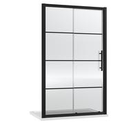 Hudson Reed Luxury Modern Sliding Door Shower Enclosure Matt Black Bathroom Grid