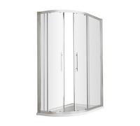 Hudson Reed Apex Double Door Offset Quadrant Shower Enclosure | Chrome | Glass/Metal | 900mm x 800mm