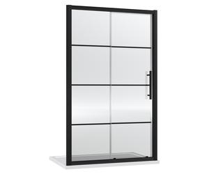 Hudson Reed Apex Sliding Shower Door | Matt Black | Glass/Aluminium | 1200mm