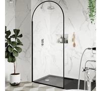 Hudson Reed Arched Wet Room Shower Screen 800mm - 8mm Black