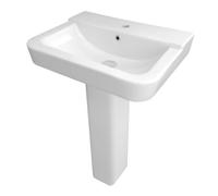 Hudson Reed Arlo Basin and Full Pedestal | White | Ceramic | 550mm