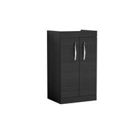 Hudson Reed Athena Floor Standing 2 Door Vanity Unit 500mm-Charcoal Black