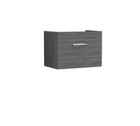 Hudson Reed Athena Wall Hung 1 Drawer Vanity Unit 600mm-Anthracite Woodgrain