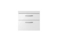 Hudson Reed Athena Wall Hung 2 Drawer Vanity Unit 600mm-Gloss White