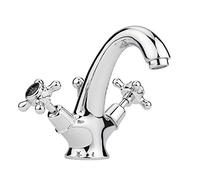 Hudson Reed BC305HX Topaz Traditional Bathroom Crosshead Basin Mixer with Free Pop-Up Waste, Chrome