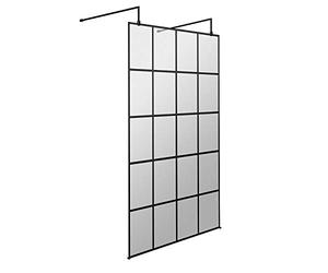Hudson Reed BFAF12 Modern Bathroom Black Framed Free Standing Wetroom Screen, 1200mm, Black