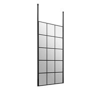 Hudson Reed BFCP080 Modern Bathroom Black Framed Free Standing Wetroom Screen with 2 Ceiling Posts, 800mm,
